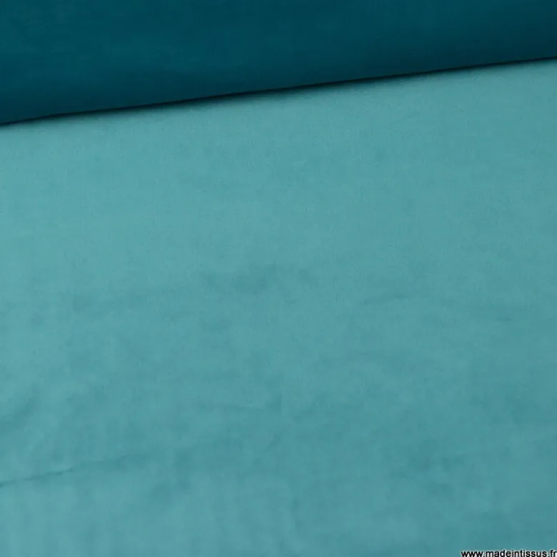 Tissu velours d'ameublement coloris Turquoise