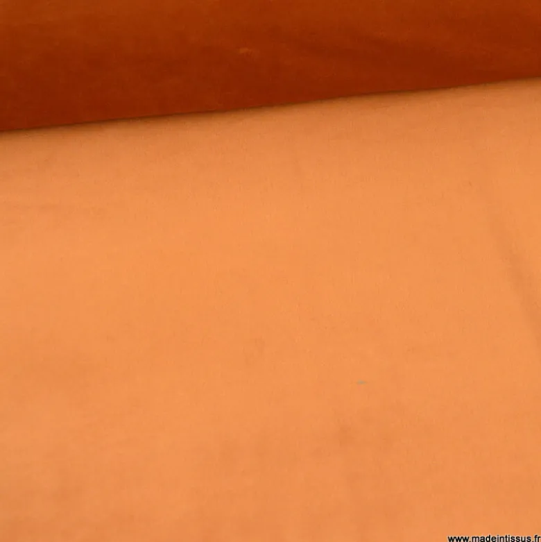 Tissu velours d'ameublement coloris Rouille