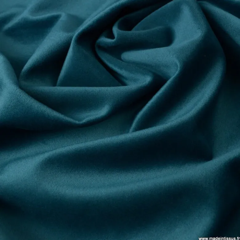 Tissu velours d'ameublement coloris Pétrole