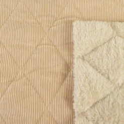 Tissu velours matelassé lourd envers doudou - Beige