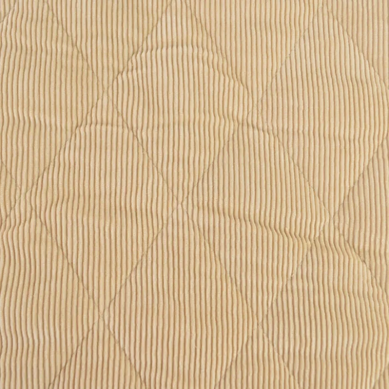 Tissu velours matelassé lourd envers doudou - Beige