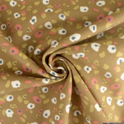Tissu velours milleraies Lyad motif léopard Havane - OEKO TEX