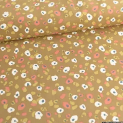 Tissu velours milleraies Lyad motif léopard Havane - OEKO TEX