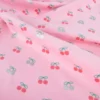 Tissu velours milleraies Poppy motif cerises foil fond rose - OEKO TEX