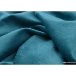 Tissu velours rasé pyjamas nicky Petrole