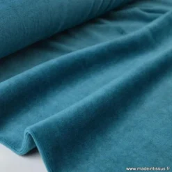 Tissu velours rasé pyjamas nicky Petrole