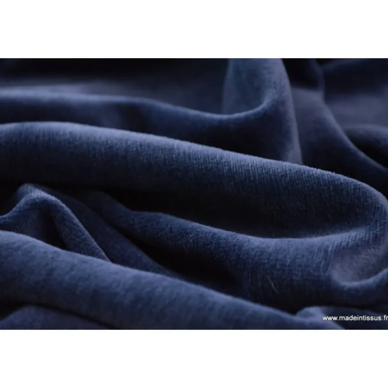 Tissu velours rasé pyjamas nicky Bleu Marine