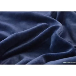 Tissu velours rasé pyjamas nicky Bleu Marine