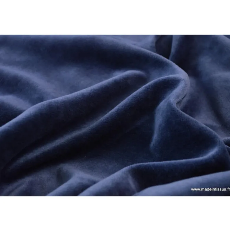 Tissu velours rasé pyjamas nicky Bleu Marine