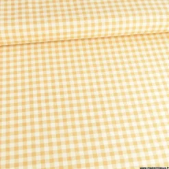Tissu vichy en coton lavé - Moutarde