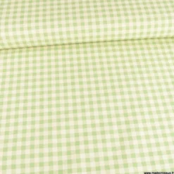Tissu vichy en coton lavé - vert clair