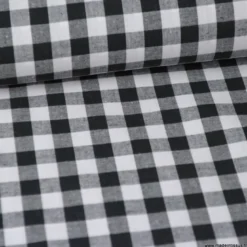 Tissu vichy grands carreaux coloris Noir - OEKO TEX