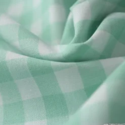 Tissu vichy grands carreaux sur Popeline coloris Vert menthe - OEKO TEX