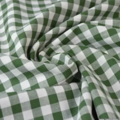 Tissu vichy grands carreaux sur Popeline coloris Vert foncé - OEKO TEX