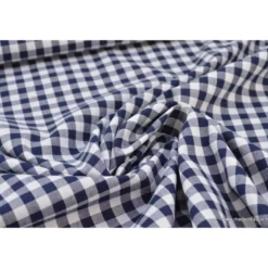 Tissu vichy grands carreaux sur Popeline coloris Bleu marine - OEKO TEX