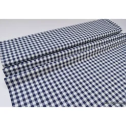 Tissu vichy grands carreaux sur Popeline coloris Bleu marine - OEKO TEX