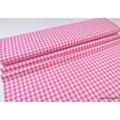 Tissu vichy grands carreaux sur Popeline coloris Fuchsia - Oeko Tex