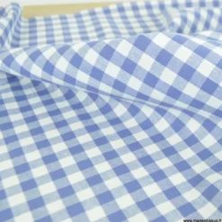 Tissu vichy grands carreaux sur Popeline bleu lavande - OEKO TEX