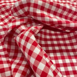 Tissu vichy grands carreaux sur Popeline coloris rouge et blanc - OEKO TEX