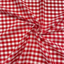 Tissu vichy grands carreaux sur Popeline coloris rouge et blanc - OEKO TEX