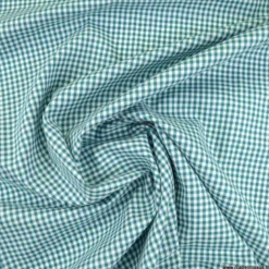 Tissu vichy petits carreaux 100%coton pétrole - OEKO TEX