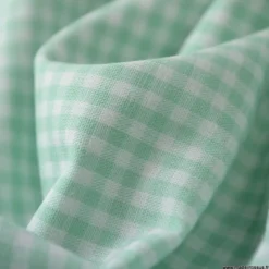 Tissu vichy petits carreaux coton Menthe au mètre - OEKO TEX