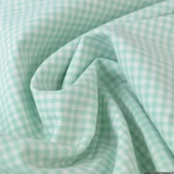 Tissu vichy petits carreaux coton Menthe au mètre - OEKO TEX