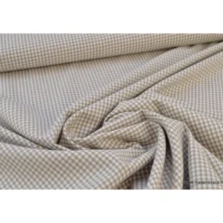 Tissu vichy petits carreaux 100%coton SABLE - Oeko Tex
