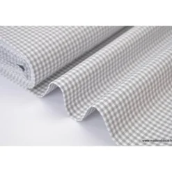 Tissu vichy petits carreaux 100%coton GRIS - OEKO TEX
