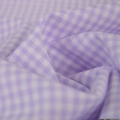 Tissu vichy petits carreaux en Lilas - OEKO TEX