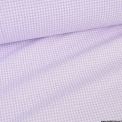 Tissu vichy petits carreaux en Lilas - OEKO TEX