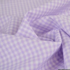 Tissu vichy petits carreaux en Lilas - OEKO TEX