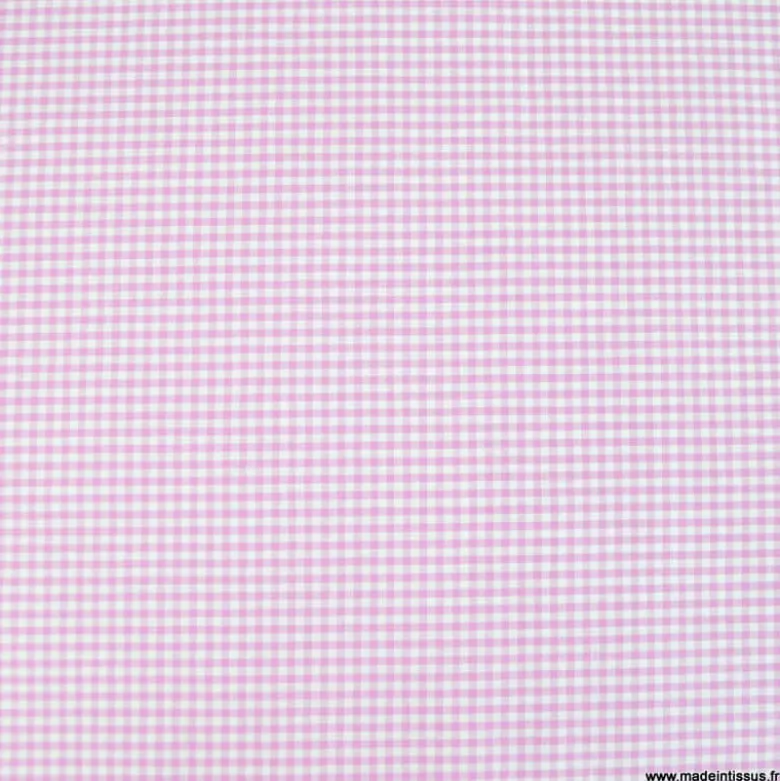 Tissu vichy petits carreaux en rose bonbon - OEKO TEX