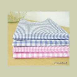 Tissu vichy petits carreaux en rose bonbon - OEKO TEX