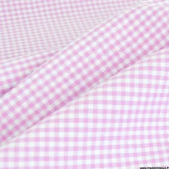 Tissu vichy petits carreaux en rose bonbon - OEKO TEX
