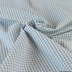 Tissu vichy petits carreaux en coton Céladon - OEKO TEX