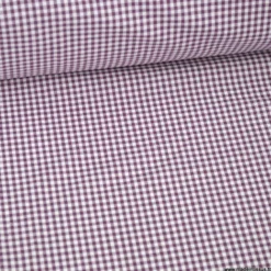 Tissu vichy petits carreaux en coton Aubergine - OEKO TEX