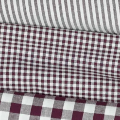 Tissu vichy petits carreaux en coton Aubergine - OEKO TEX