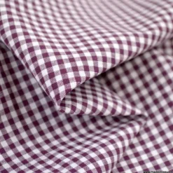 Tissu vichy petits carreaux en coton Aubergine - OEKO TEX