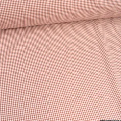 Tissu vichy petits carreaux en coton terracotta - OEKO TEX