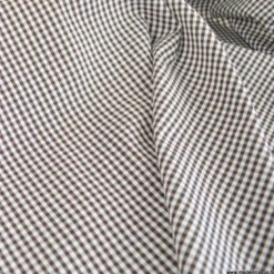 Tissu vichy petits carreaux marron et blanc - OEKO TEX