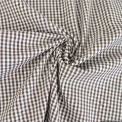 Tissu vichy petits carreaux marron et blanc - OEKO TEX