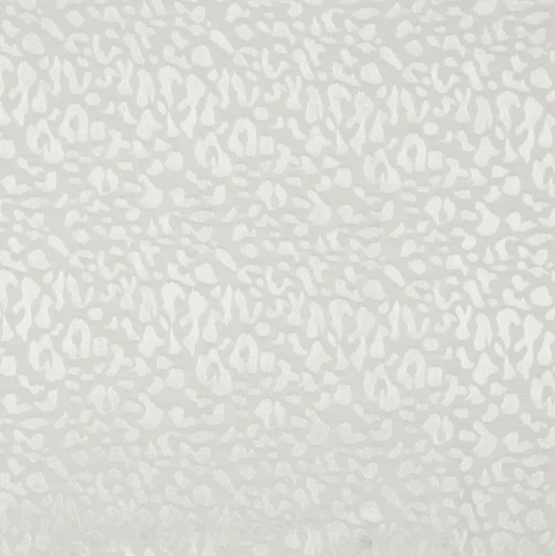 Tissu Viscose Jacquard Ecru Motif Léopard