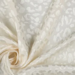 Tissu Viscose Jacquard Ecru Motif Léopard