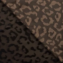 Tissu viscose jacquard motif léopard chocolat