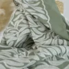 Tissu viscose lin brodé & festonné - Vert