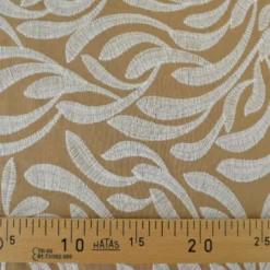 Tissu viscose lin brodé & festonné - Beige