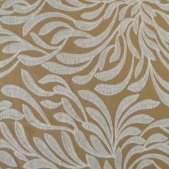 Tissu viscose lin brodé & festonné - Beige