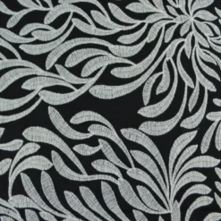 Tissu viscose lin brodé & festonné - Noir