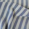 Tissu Viscose Lin à rayures bleu marine